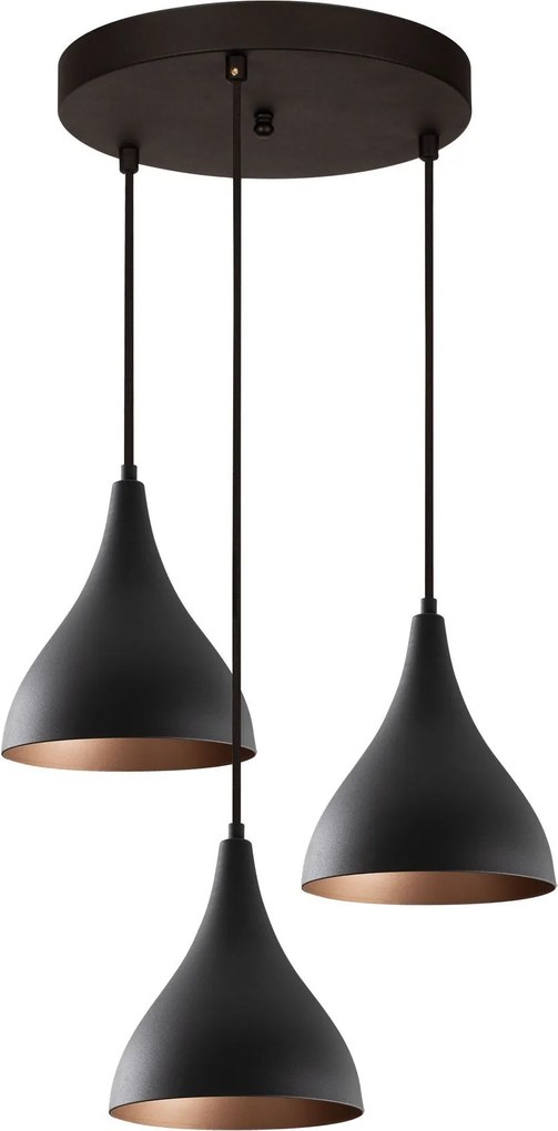 Candeeiro de Teto Berceste – Preto – 46 cm de Diâmetro