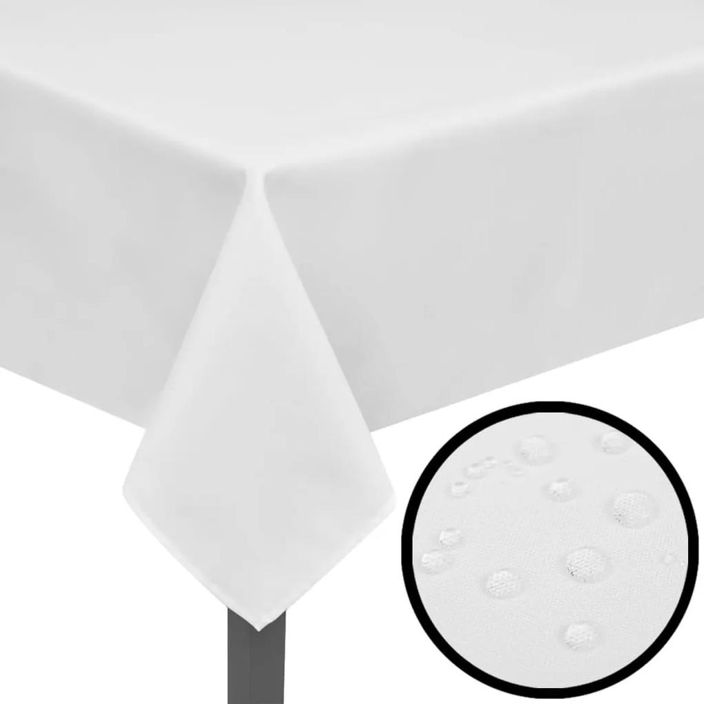 130804 vidaXL Toalhas de mesa 5 pcs 220 x 130 cm branco