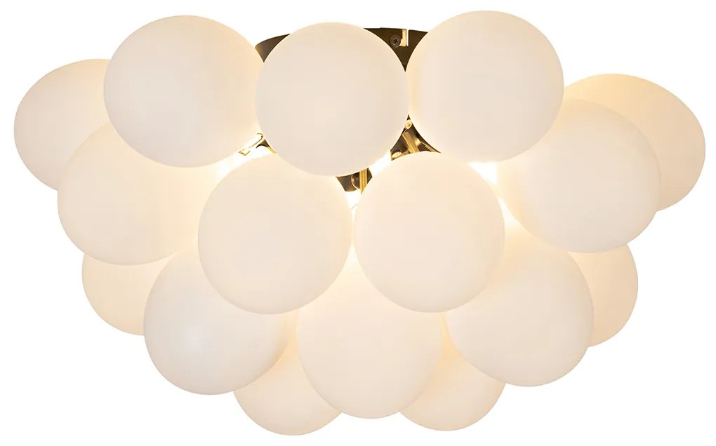 LED Plafon Inteligente Preto com Vidro Opalino 6-Luzes Incl. 6 Wifi G9 - Uvas Design