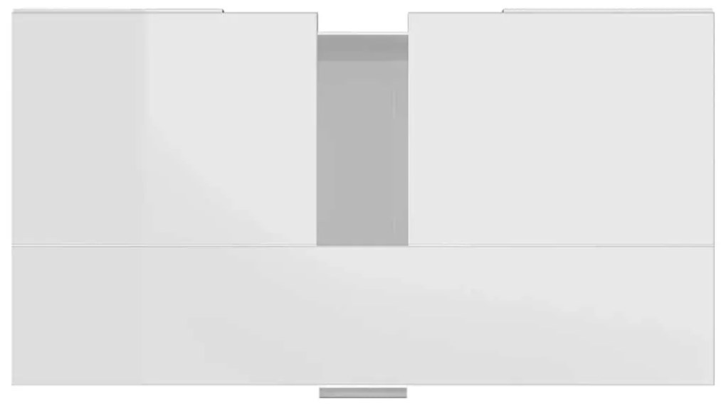 Armário casa de banho 60x32x53,5 cm contrapl. branco brilhante