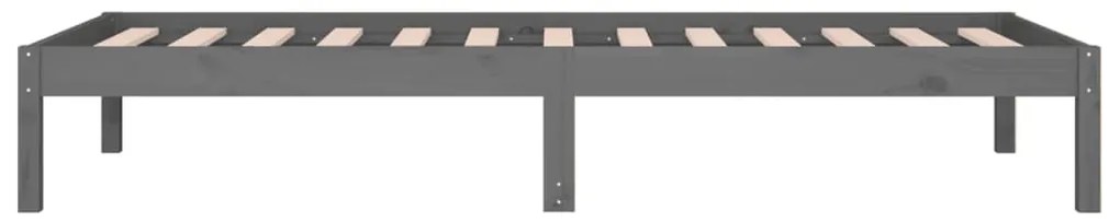 Sofá-cama de solteiro 90x190 cm madeira de pinho maciça cinza