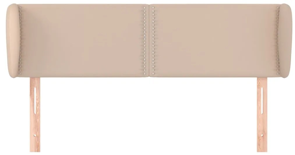 Cabeceira cama abas couro artificial 147x23x78/88 cm cappuccino