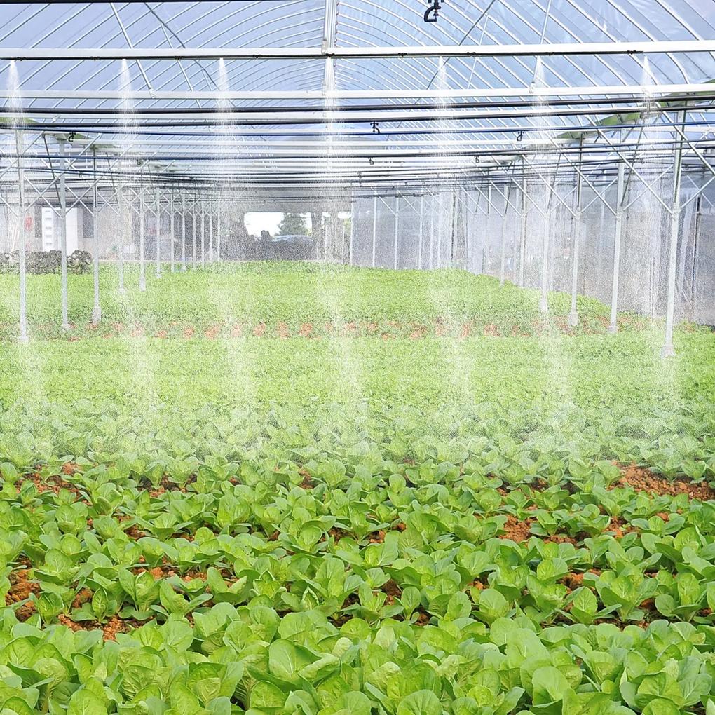 Outsunny Nebulizador de Água para Jardins Sistema de Resfriamento por Nebulização para Pátio Jardim Ar Livre 6m Preto