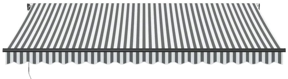 Toldo retrátil automático com LEDs 450x300 cm antracite/branco