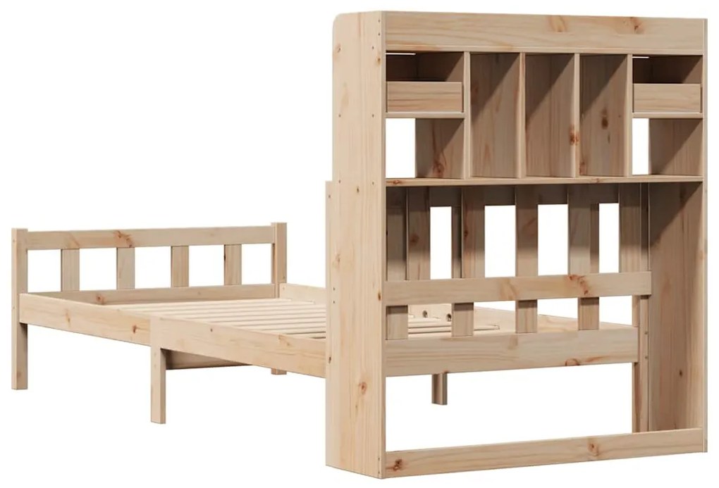 Cama com estante sem colchão 90x190 cm pinho maciço