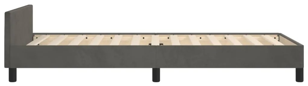 Estrutura de cama sem colchão 90x190 cm veludo cinzento-escuro