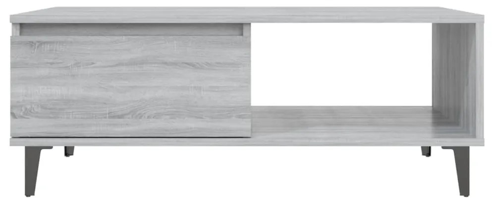 Mesa de centro 90x60x35 cm derivados de madeira cinzento sonoma