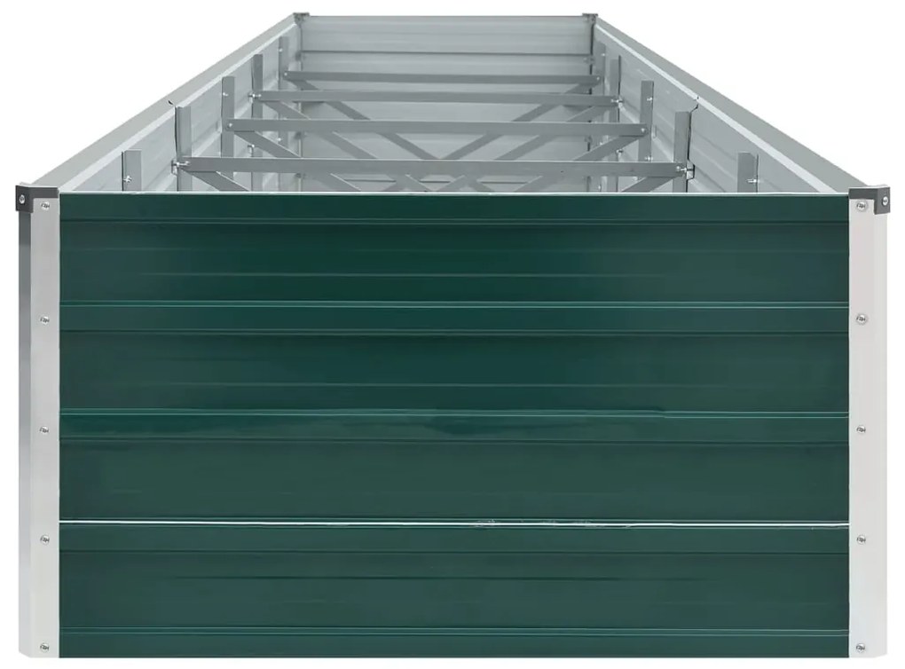 Canteiro elevado de jardim aço galvanizado 480x80x45cm verde