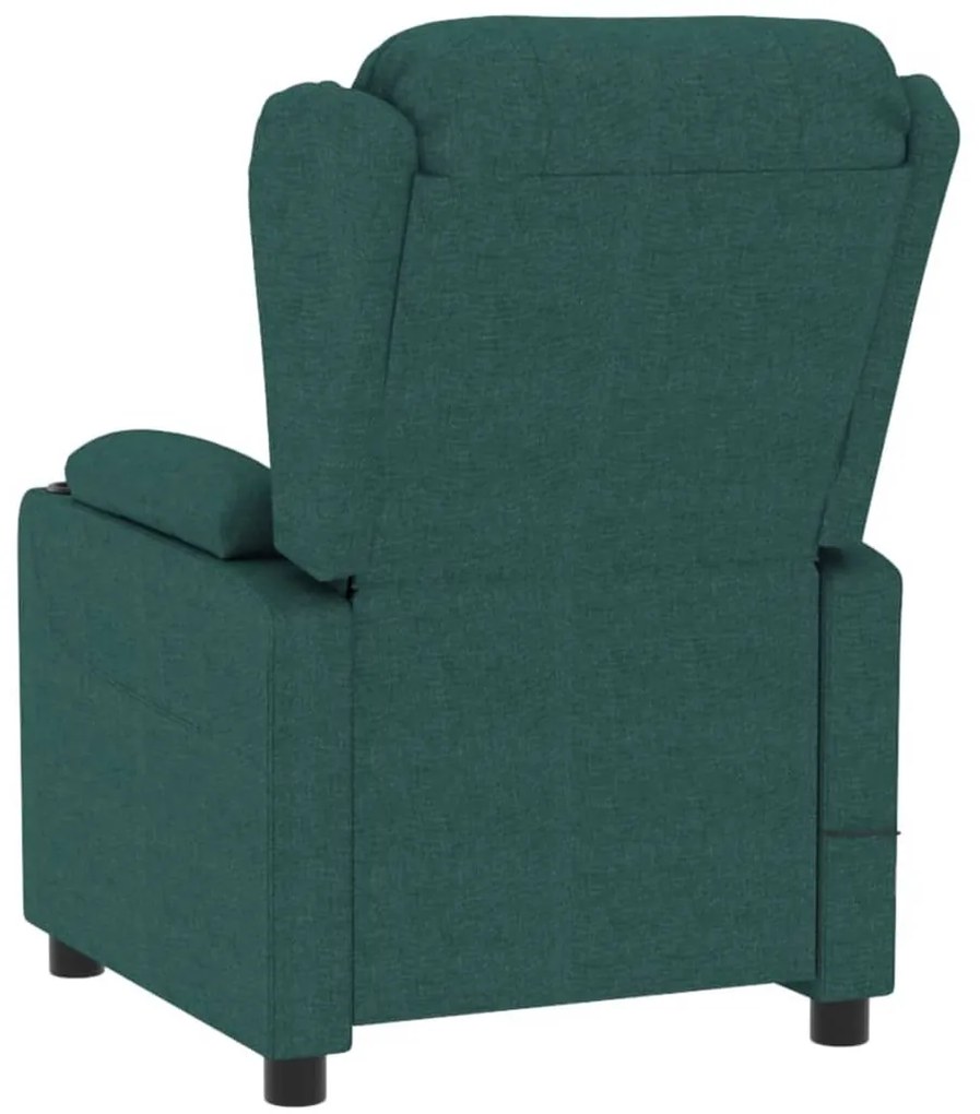 Poltrona elétrica reclinável tecido verde-escuro