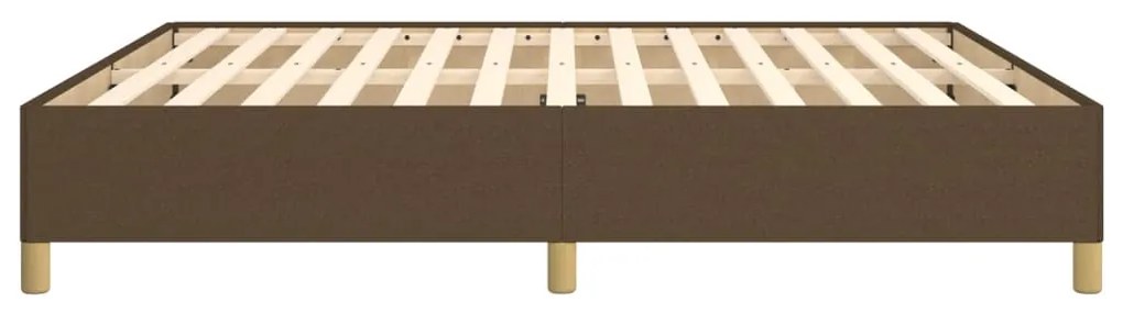 Estrutura de cama sem colchão 180x200 cm tecido castanho-escuro