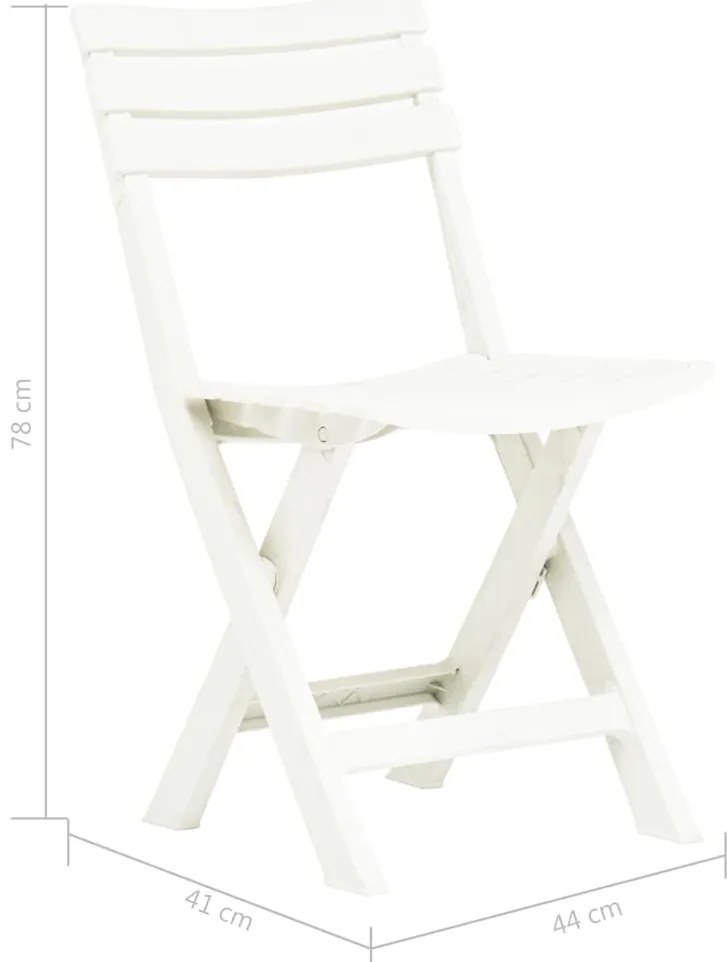 Cadeiras de jardim dobráveis 2 pcs plástico branco