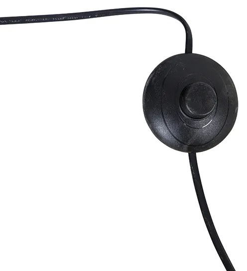 Candeeiro de arco em latão com cúpula de tecido branca 50 cm - XXL