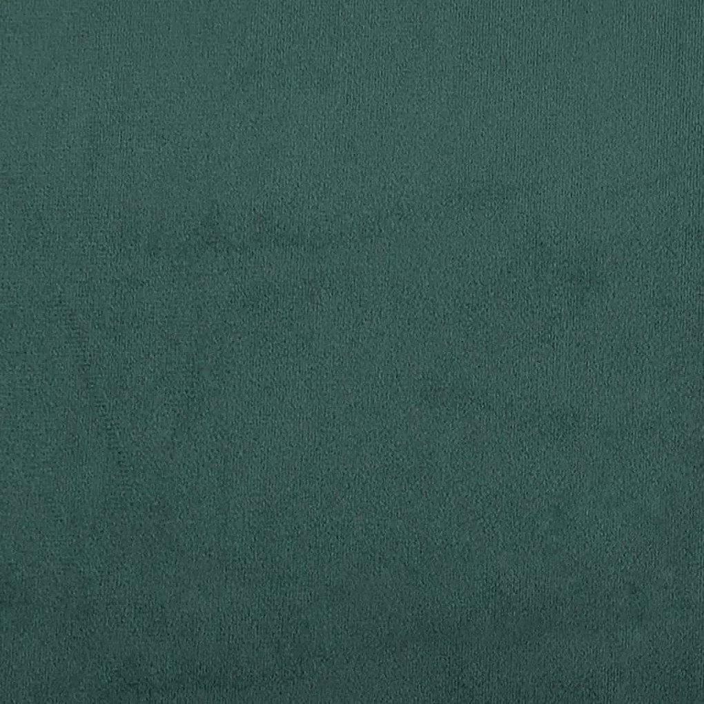 Cama boxspring com colchão 120x190 cm veludo verde-escuro