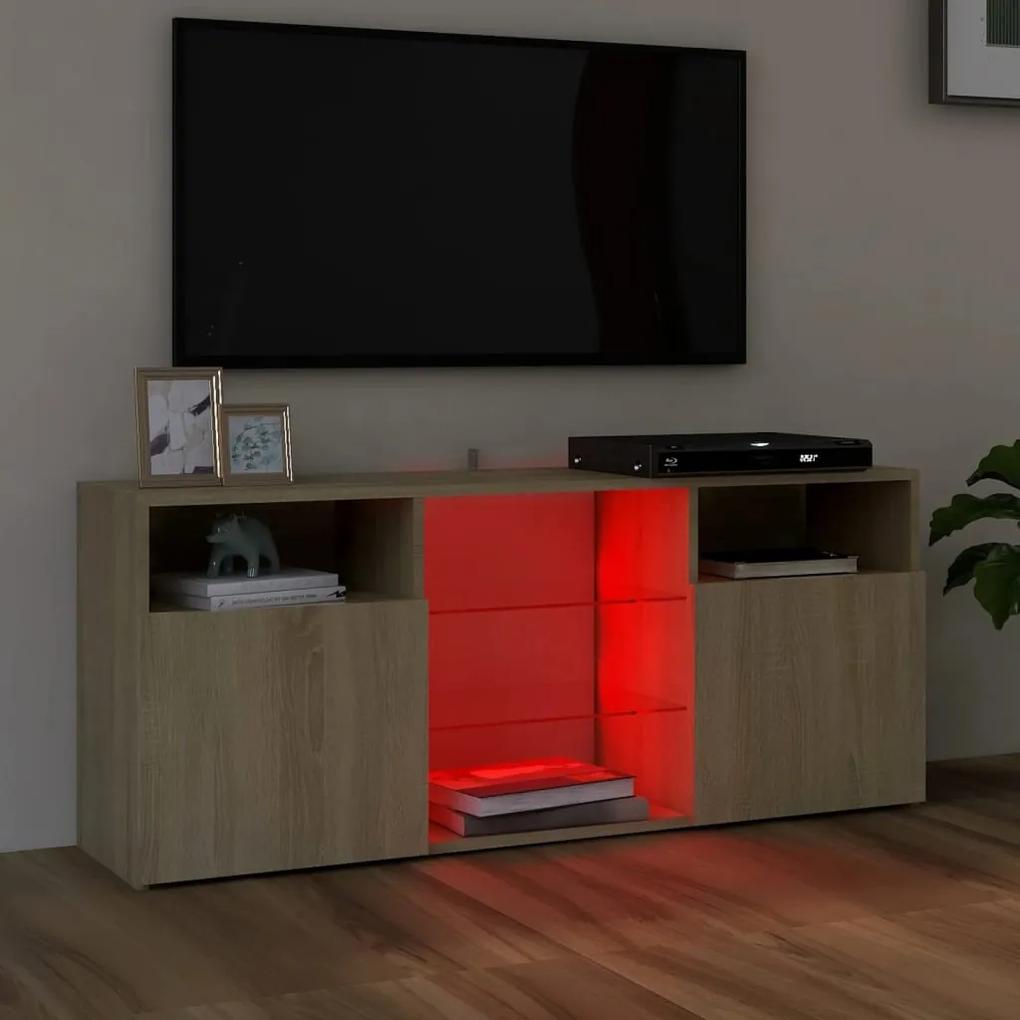 Móvel de TV Maze com Luzes LED de 120cm - Carvalho - Design Moderno