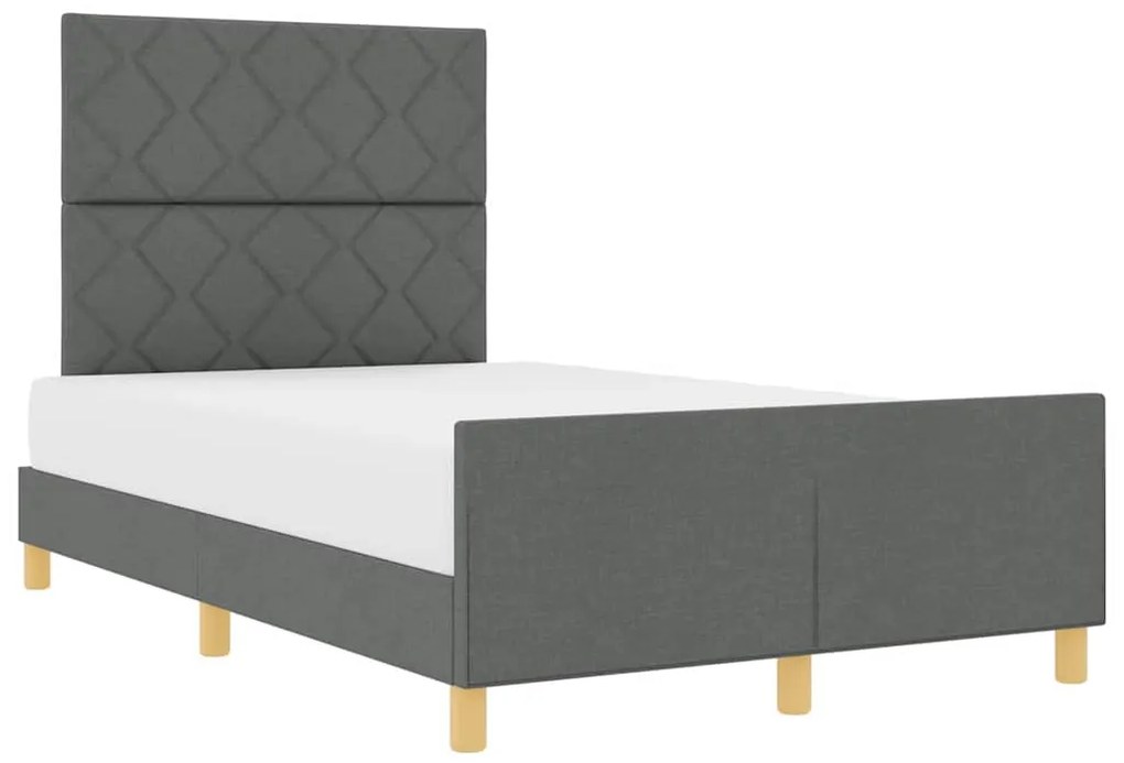 Estrutura de Cama de Tecido Cinza Escuro vidaXL 120x190 cm