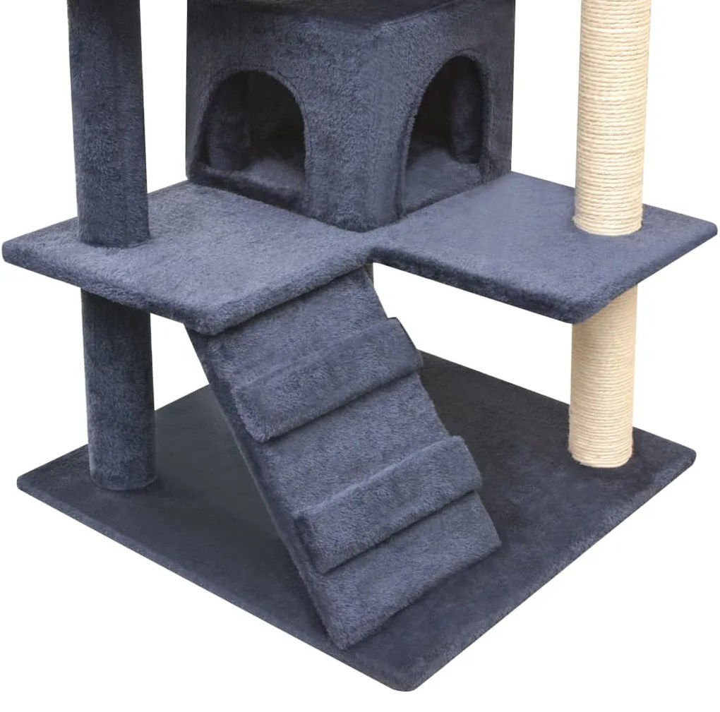 Árvore p/ gatos c/ postes arranhadores sisal 125 cm azul escuro