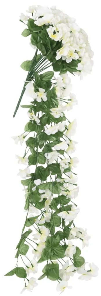 Grinaldas de flores artificiais 3 pcs 85 cm branco