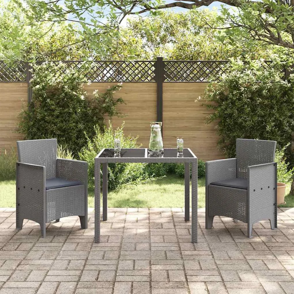 Cadeiras de Jardim com Almofadas 2 pcs Cinzento-claro