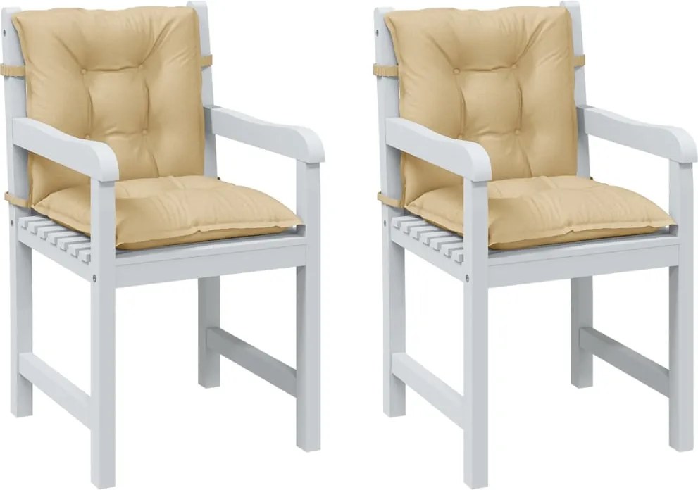 vidaXL Almofadões lombares p/ cadeiras 2pcs mesclado tecido bege