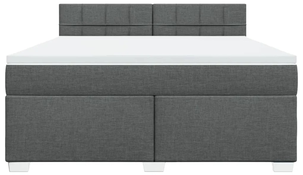 Cama com molas/colchão 180x200 cm tecido cinzento-escuro