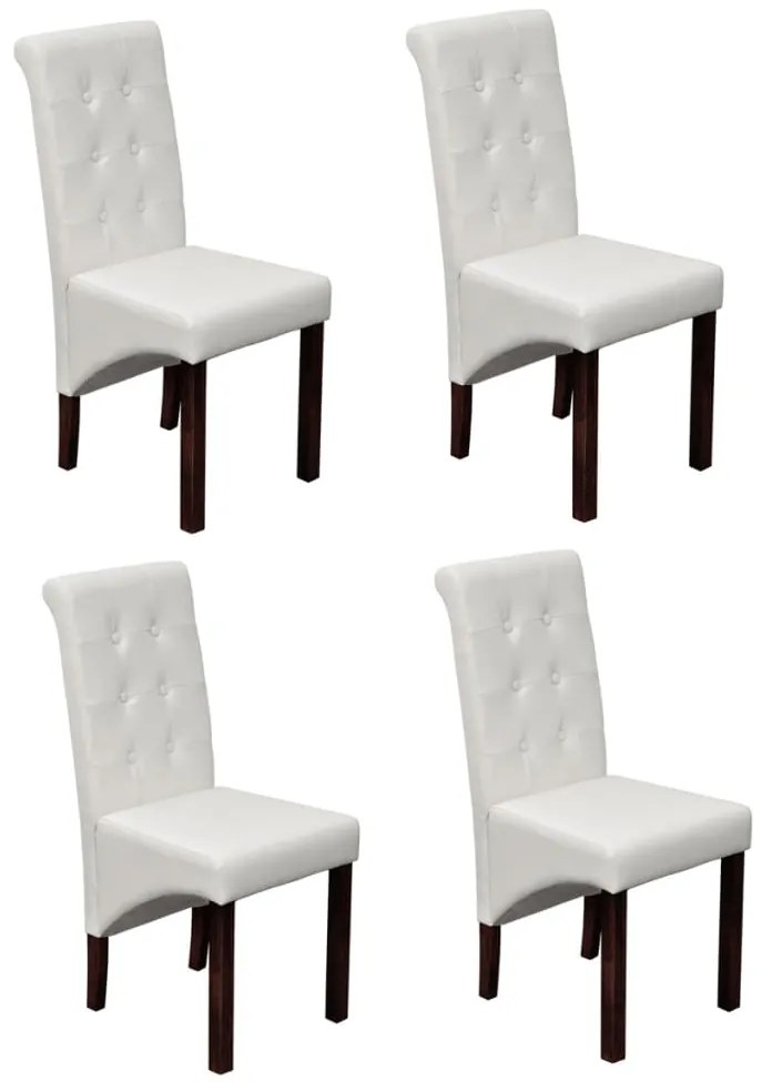 Cadeiras de jantar 4 pcs couro artificial branco
