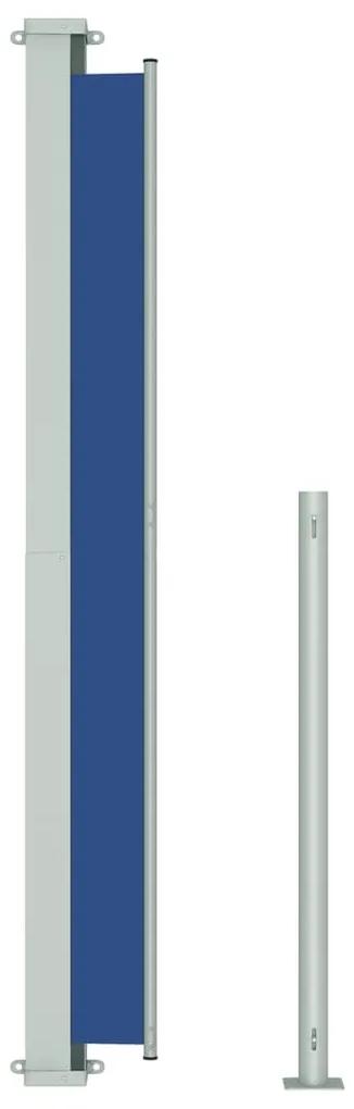 Toldo lateral retrátil para pátio 180x500 cm azul