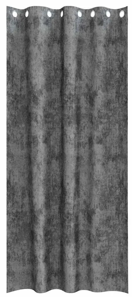 Cortinas de Veludo 2 peças com Ilhós Cinza 260x140 cm