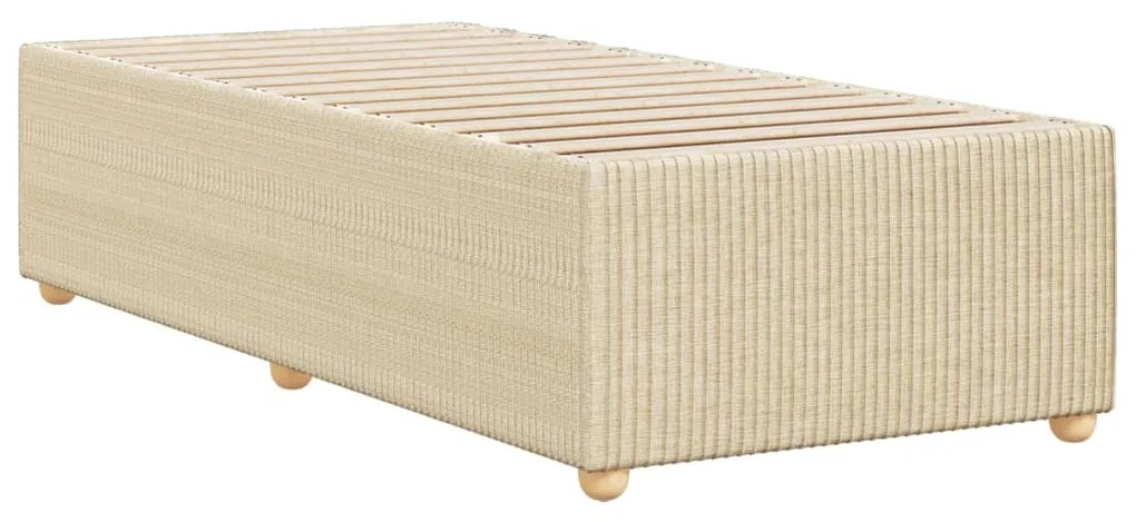 Estrutura de cama sem colchão 90x190 cm tecido creme