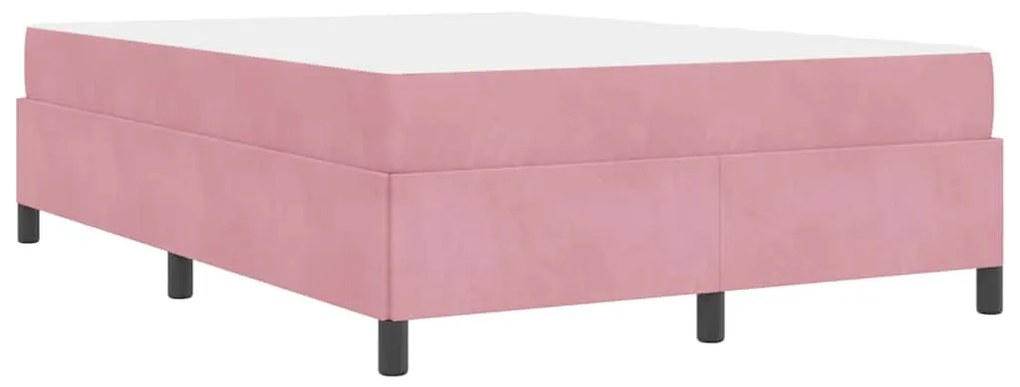Estrutura da Cama Outros Rosa e branco 140 x 200 cm Veludo