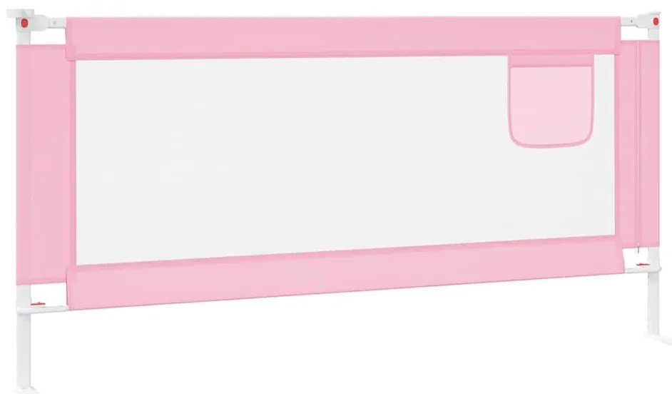 Barra de segurança p/ cama infantil tecido 190x25 cm rosa