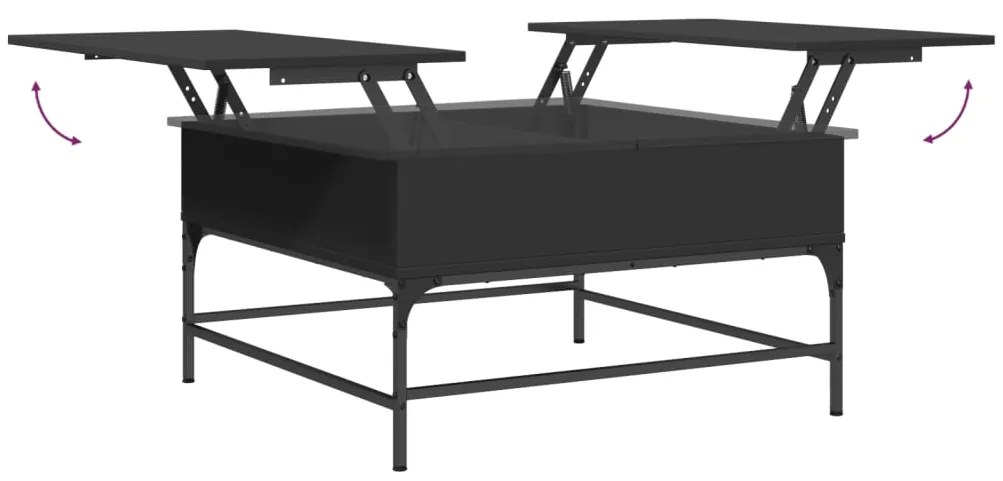 Mesa de centro 80x80x45 cm derivados de madeira/metal preto