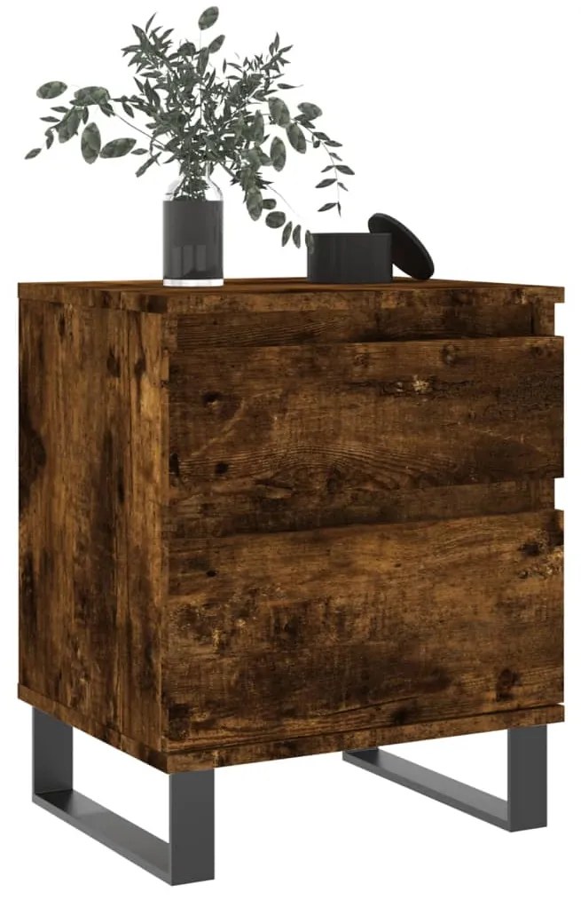 Mesas de cabeceira 2 pcs derivados de madeira carvalho fumado