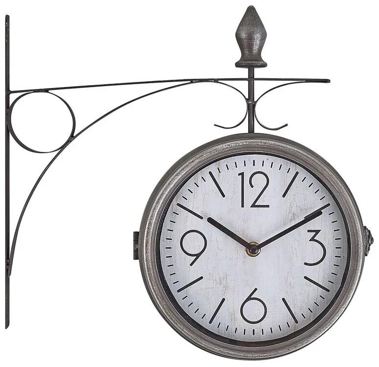 Relógio de parede 22 cm branco e prateado ROMONT