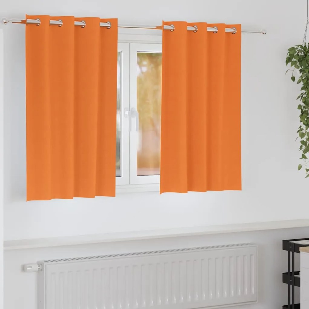 vidaXL Cortinas Blackout com Argolas 2 pcs Laranja Brilhante