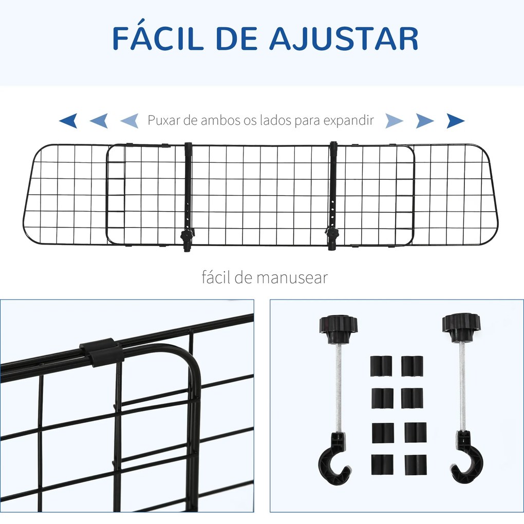PawHut Grade de Segurança de Carro para Cães Extensível Universal Grad