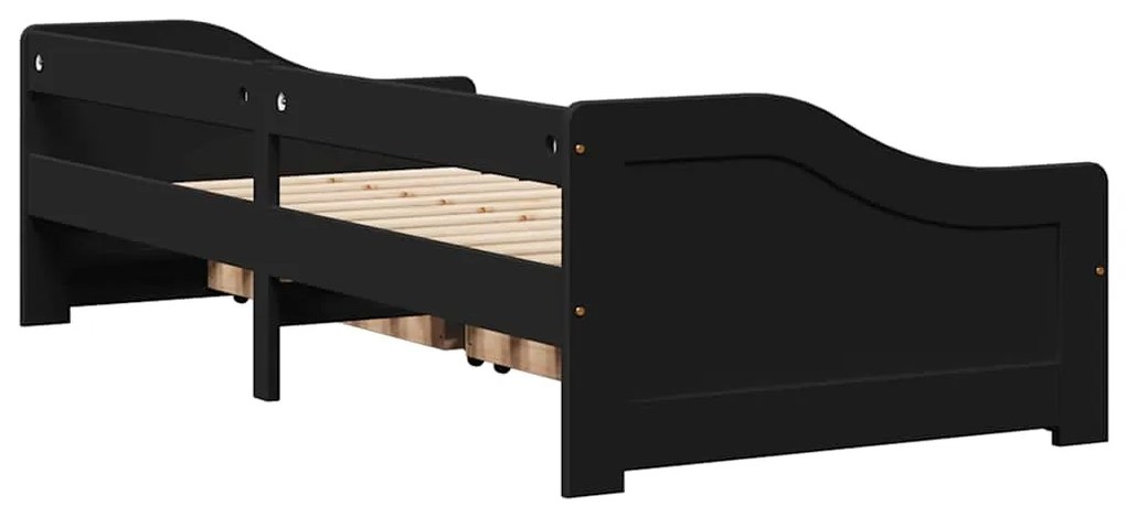 Sofá-cama com 2 gavetas sem colchão 90x200 cm IRUN preto
