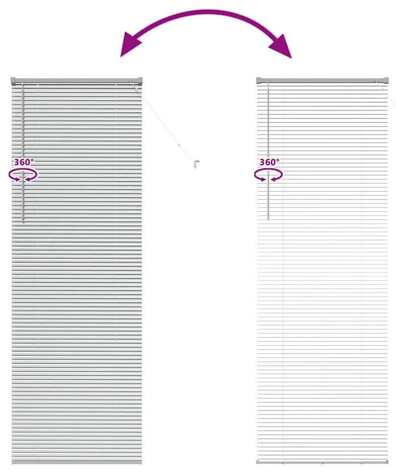 Persiana de Janela com cortinas Outros Manual Prata 80 x 220 cm Alumín