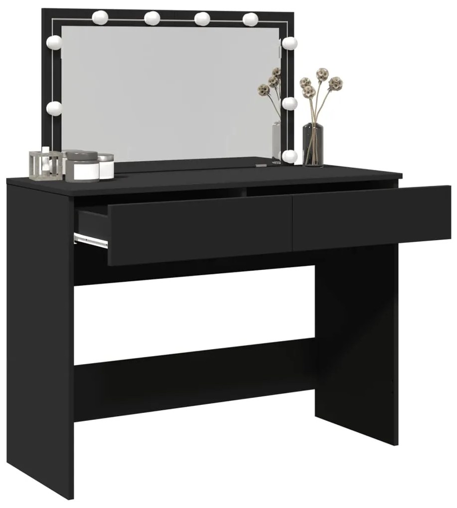 Toucador com luzes LED 100x40x120 cm preto