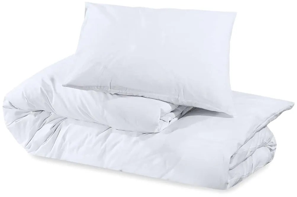 Conjunto de capa de edredão 140x200cm algodão branco