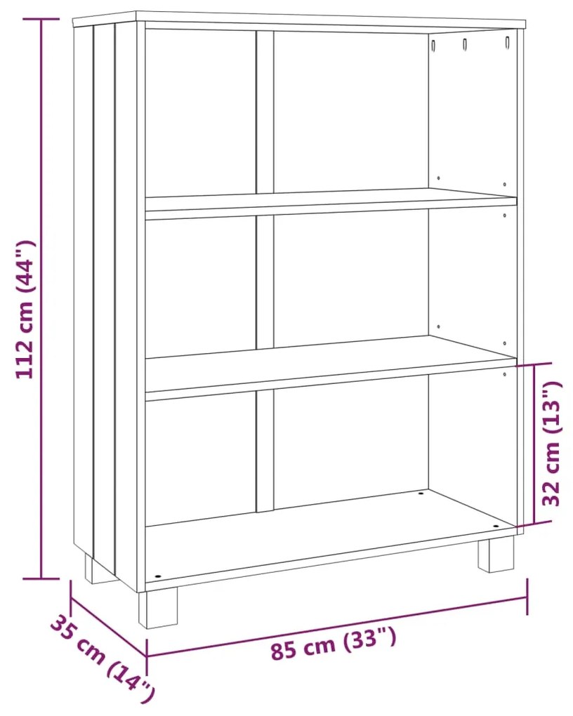 Estante HAMAR 85x35x112 cm pinho maciço branco