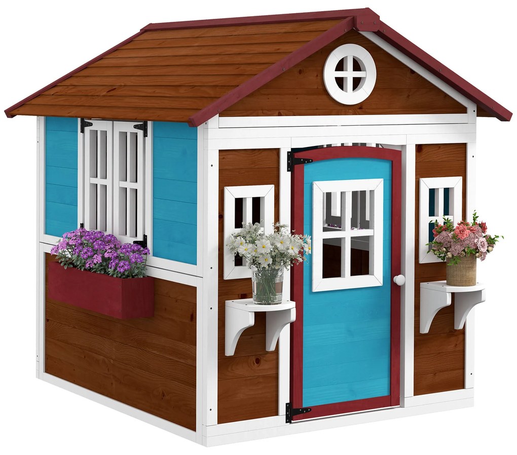 Casa de Brincar Infantil para Jardim Casa de Madeira para Crianças com