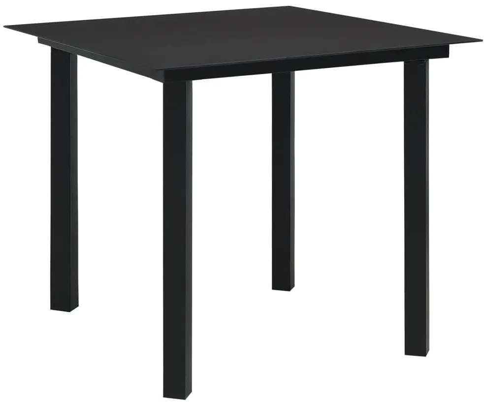 3 pcs conjunto de jantar para jardim vime PVC preto