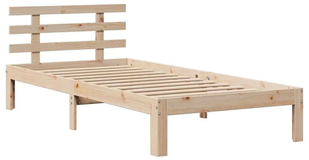 Cama com estante sem colchão 100x200 cm pinho maciço