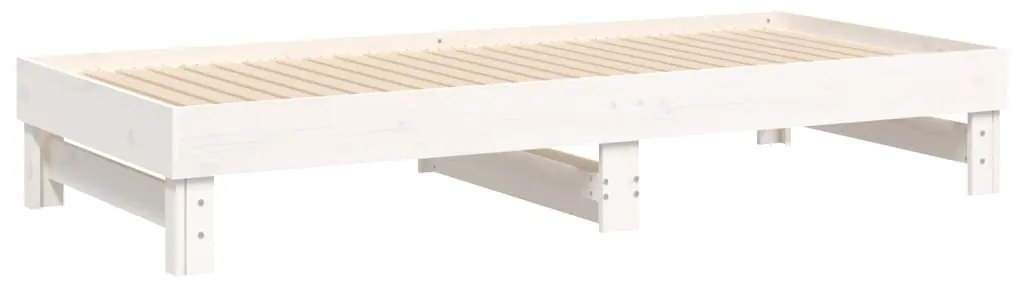 Sofá-cama de puxar 2x(80x200) cm pinho maciço branco