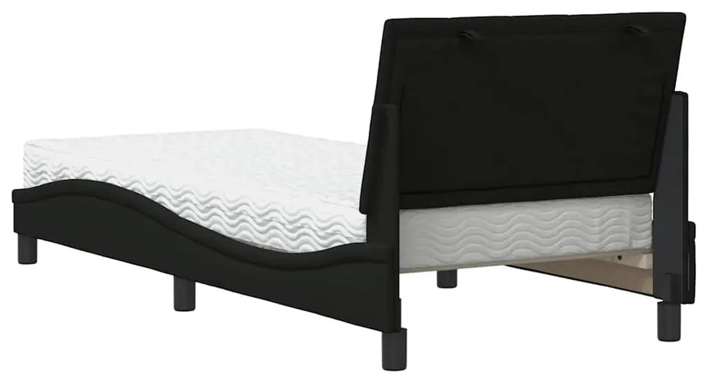 Cama com colchão 80x200 cm tecido preto