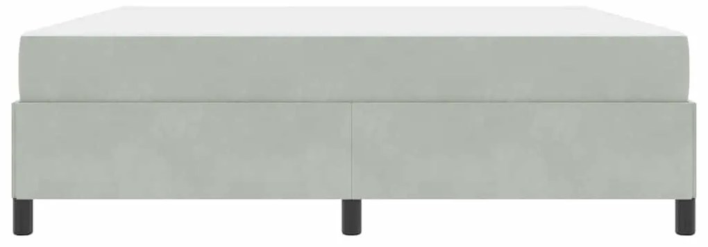 Estrutura da Cama Branco e Cinza Claro 180 x 200 cm Veludo