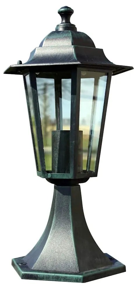 Candeeiros de jardim 2 pcs alumínio verde-escuro e preto