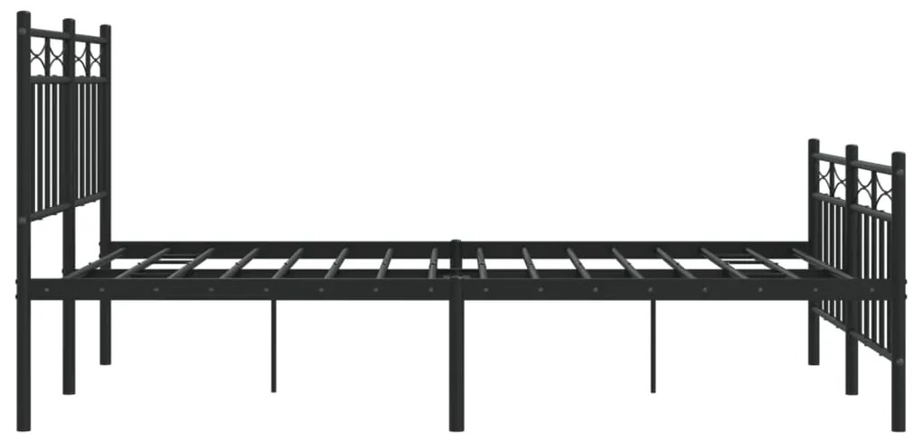 Estrutura de cama com cabeceira e pés 120x200 cm metal preto