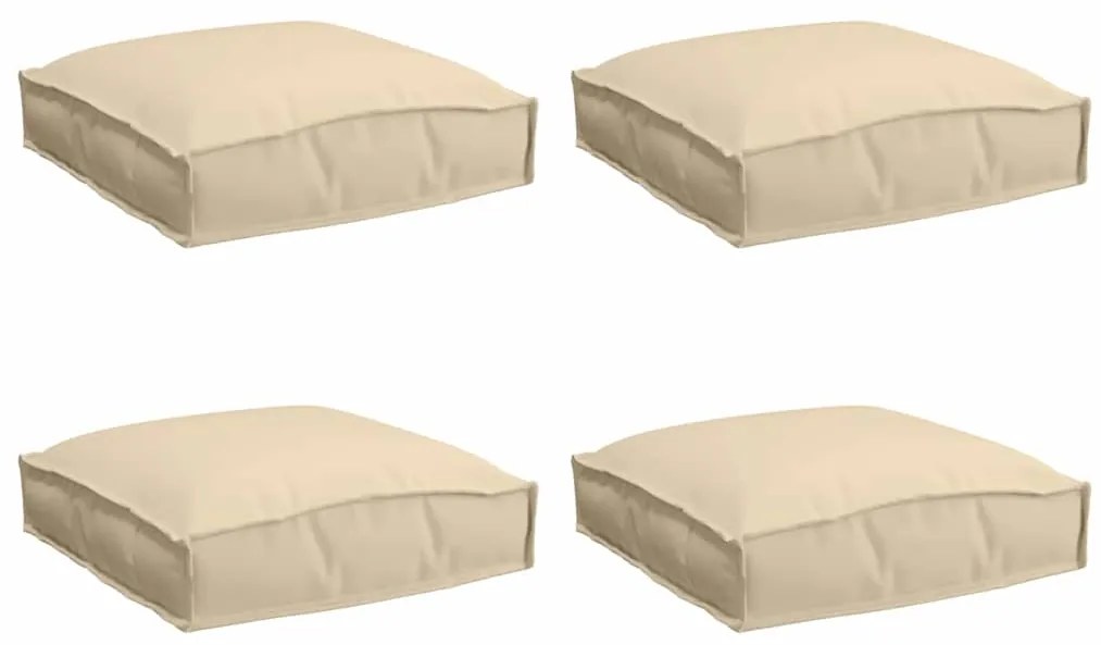 Almofadas de Palete pra Assento 4 pcs Bege 40x40x8 cm Tecido Oxford
