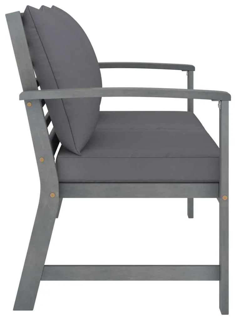 4 pcs conj. lounge jardim c/ almofadões madeira acácia maciça